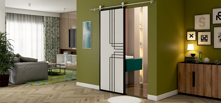 sliding bathroom door installation in Marysville